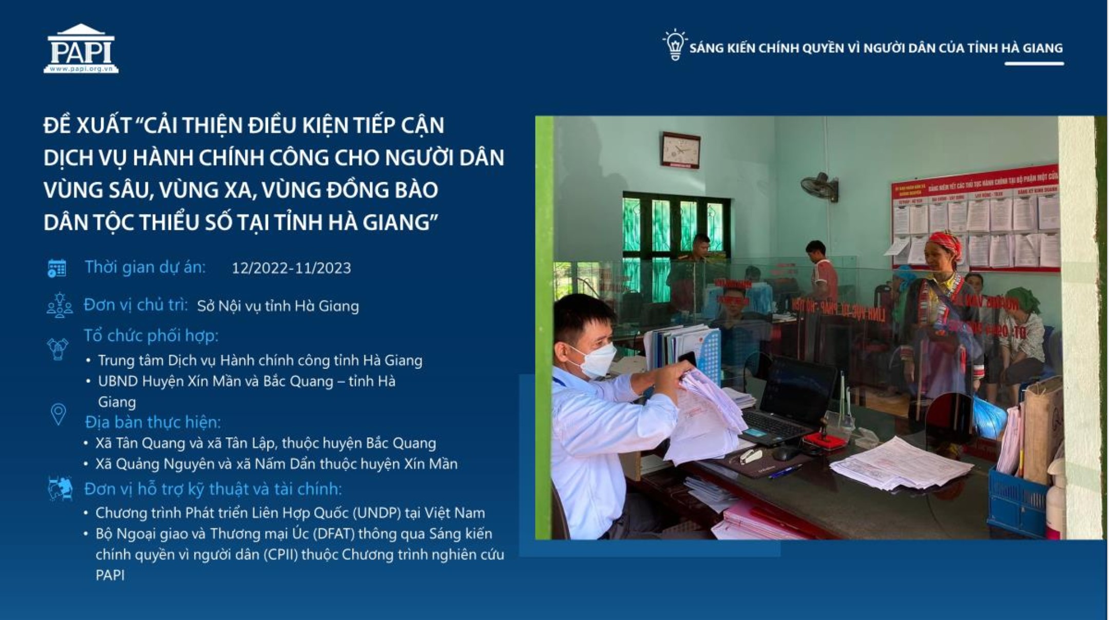 Đề xuất cải thiện điều kiện tiếp cận dịch vụ hành chính công cho người dân vùng sâu, vùng xa, vùng đồng bào dân tộc thiểu số tỉnh Hà Giang